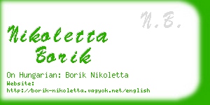 nikoletta borik business card